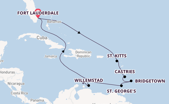 Caribbean vanaf Fort Lauderdale, Verenigde Staten met de Coral Princess
