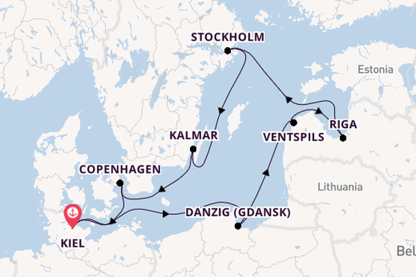 Baltic Sea from Kiel, Germany with the MS EUROPA 2