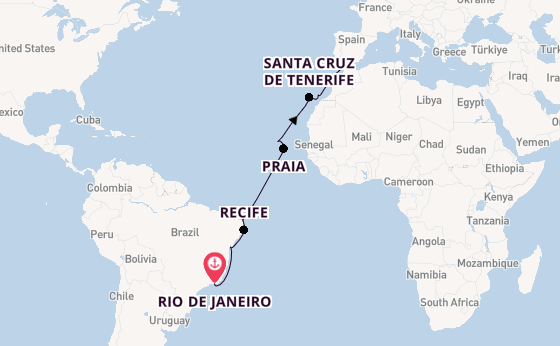 Transatlantic from Rio de Janeiro, Brazil with the Seabourn Venture