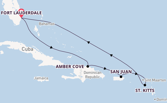 Caribbean vanaf Fort Lauderdale, Verenigde Staten met de Sky Princess