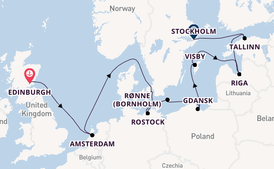 Schotland vanaf Edinburgh, Schotland met de Seven Seas Voyager