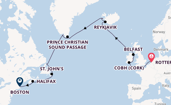 Transatlantic from Rotterdam, The Netherlands with the Volendam