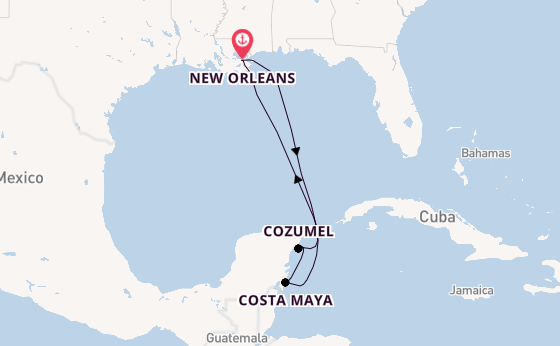 Western Caribbean from New Orleans, Louisiana, USA with the Mariner of the Seas