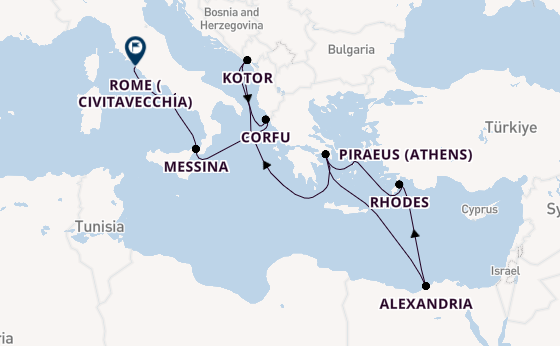 Mediterranean from Piraeus (Athens), Greece with the Nieuw Amsterdam
