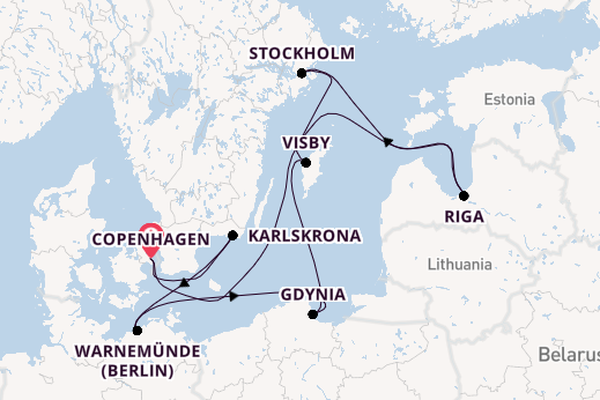 Baltic Sea from Copenhagen, Denmark with the MSC Magnifica