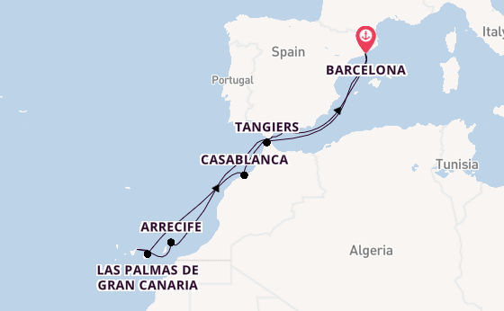 Western Mediterranean from Barcelona, Spain with the Celebrity Infinity