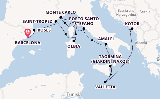 Western Mediterranean from Barcelona, Spain with the Seabourn Ovation 