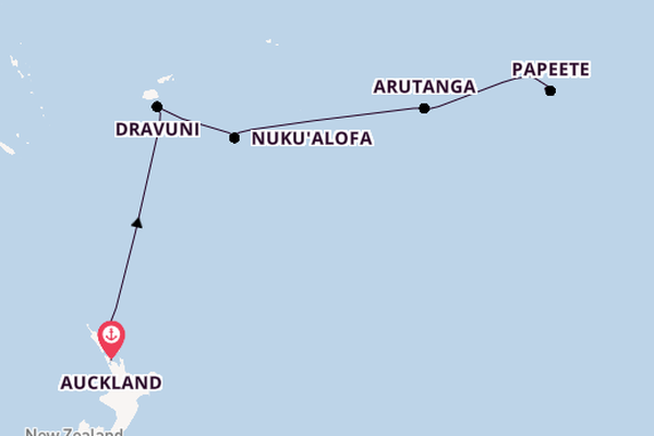 Polynesië vanaf Auckland, Nieuw-Zeeland met de Seabourn Quest