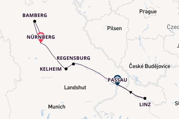 Donau vanaf Nürnberg, Duitsland met de Adora