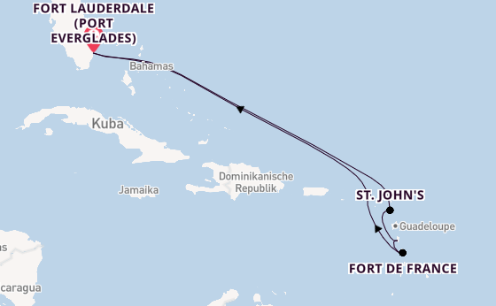 Karibik ab Fort Lauderdale (Port Everglades), USA auf der Celebrity Eclipse