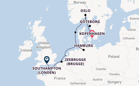 Engeland vanaf Kopenhagen, Denemarken met de Norwegian Jewel