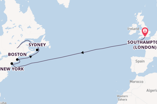 15 day voyage from Southampton (London)