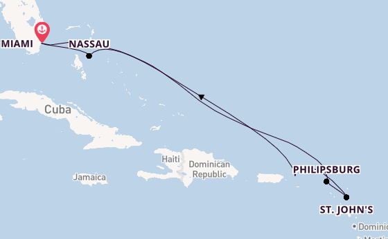 Caribbean from Miami, Florida with the MSC Meraviglia