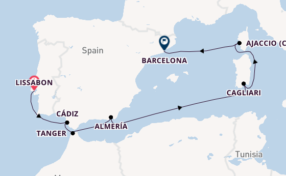 Westelijke Middellandse Zee vanaf Lissabon, Portugal met de Seven Seas Explorer