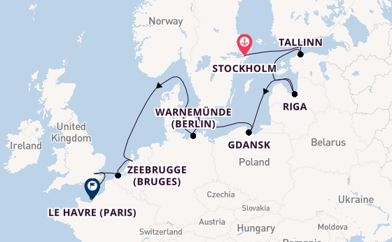 England from Stockholm, Sweden with the Seven Seas Navigator