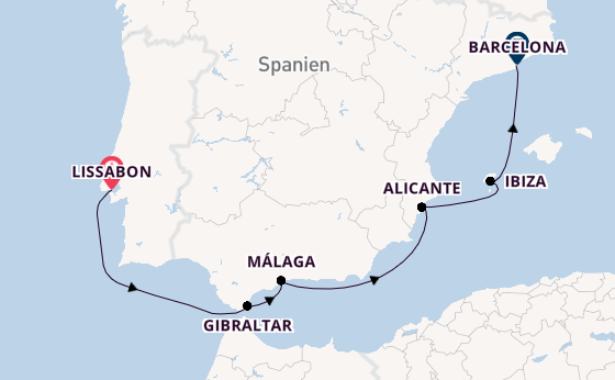 Westliches Mittelmeer ab Lissabon, Portugal auf der EXPLORA II