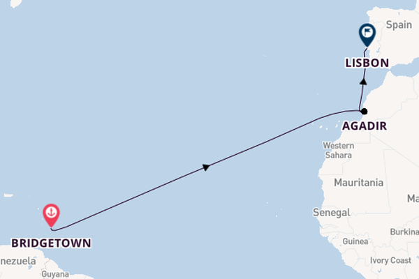 Southern Caribbean from Bridgetown, Barbados with the Seabourn Ovation 