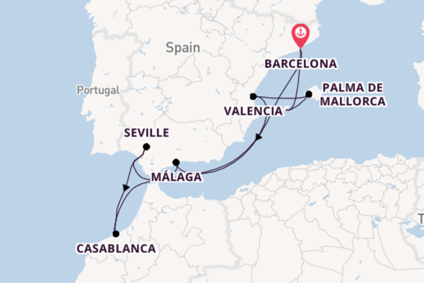 11 day expedition on board the Scarlet Lady from Barcelona