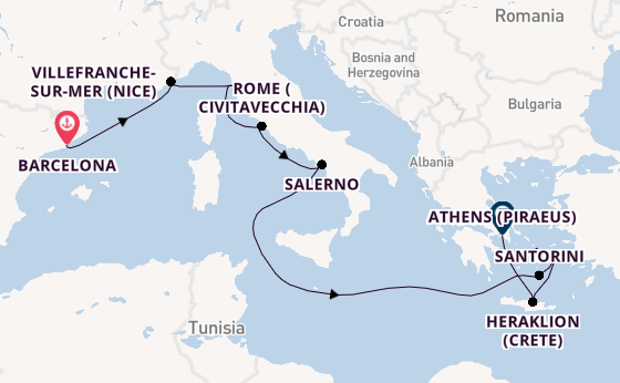 Mediterranean Sea from Barcelona, Spain with the Norwegian Sky