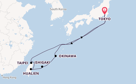 Japan from Tokyo, Japan with the Diamond Princess