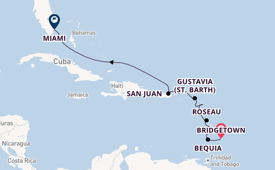 Caribbean from Bridgetown, Barbados with the Silver Ray