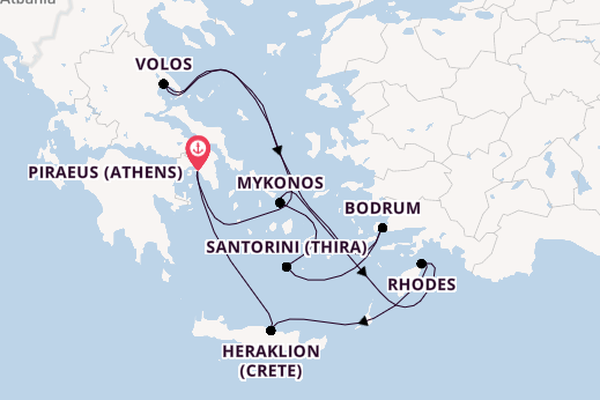 Eastern Mediterranean from Piraeus (Athens), Greece with the Norwegian Viva