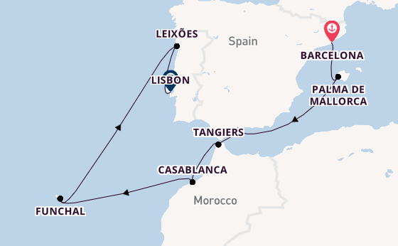 Western Mediterranean from Barcelona, Spain with the Mariner of the Seas