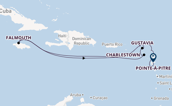 Caribbean vanaf Marigot, St. Maarten, Nederlandse Antillen met de Le Ponant
