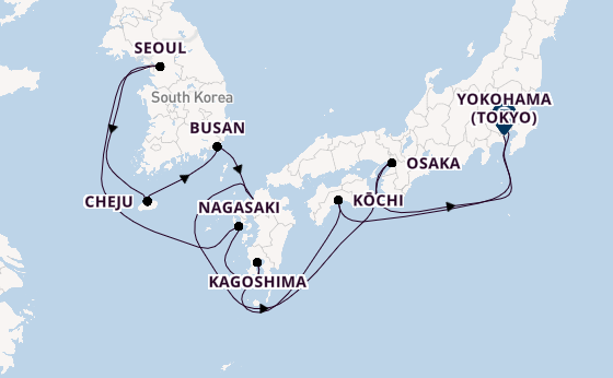 Japan from Tokyo, Japan with the Noordam