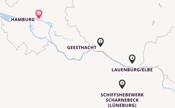 Elbe ab Hamburg, Deutschland auf der MS Sans Souci