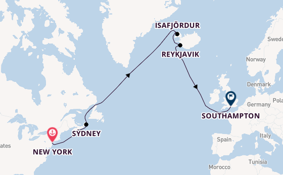 Transatlantic from New York with the Queen Mary 2