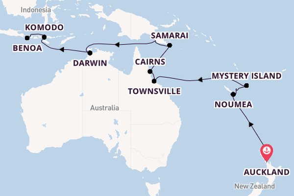 Australië en Nieuw-Zeeland vanaf Auckland, Nieuw-Zeeland met de Artania