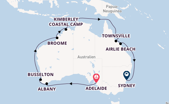 Australien ab Adelaide, Australien auf der Grand Princess