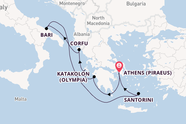 Eastern Mediterranean from Athens (Piraeus), Greece with the MSC Orchestra 