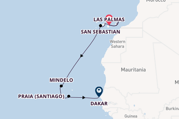 Canarische Eilanden vanaf Las Palmas, Gran Canaria, Spanje met de Le Champlain