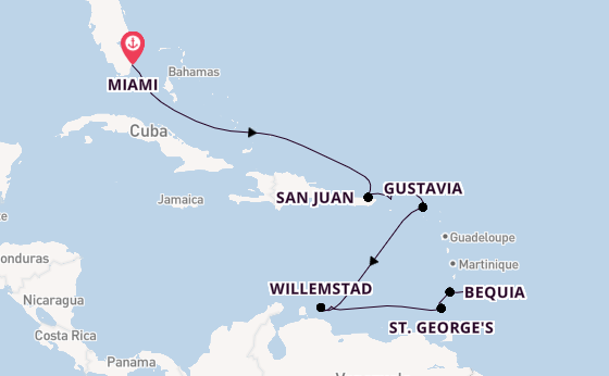 Caribbean vanaf Miami, Verenigde Staten met de Silver Spirit