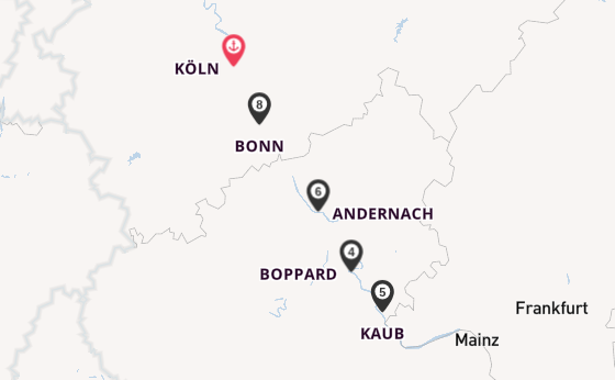 Rhein ab Köln, Deutschland auf der MS Classica