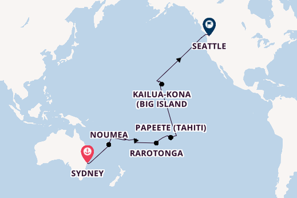 Transpazifik ab Sydney, Australien auf der Noordam