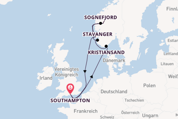 Kreuzfahrt mit der Britannia nach Southampton
