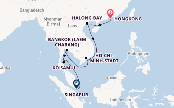 Südostasien ab Hongkong, China auf der Seven Seas Splendor