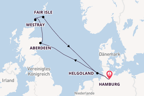 Schottland ab Hamburg, Deutschland auf der HANSEATIC spirit