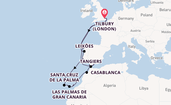 Expedition with Ambassador Cruise Line from Tilbury (London)