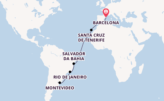 Transatlantik ab Barcelona, Spanien auf der Celebrity Equinox