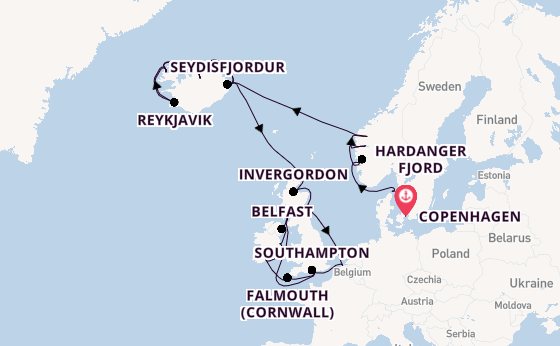 British Isles from Copenhagen, Denmark with the Regal Princess
