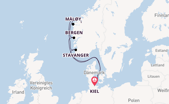 Norwegen ab Kiel, Deutschland auf AIDAnova