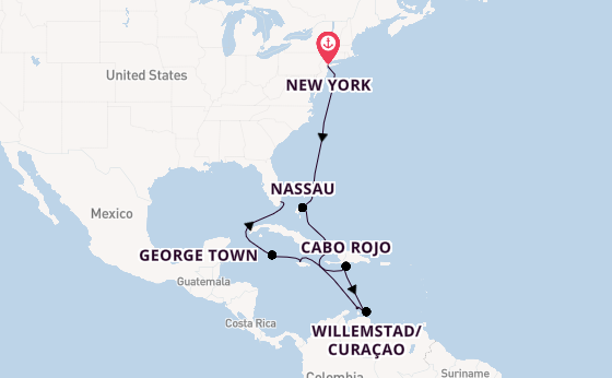 Caribbean from New York, USA with the Seven Seas Grandeur