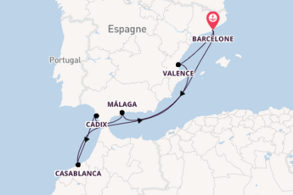 Málaga depuis Barcelone pour une croisière de 8 jours