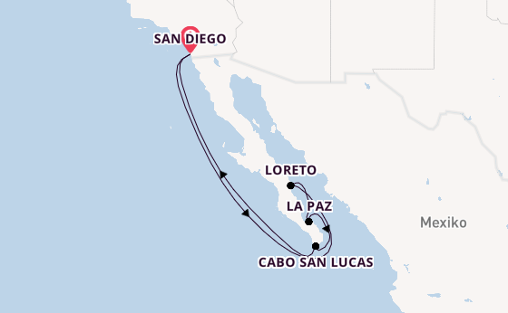 USA Westküste ab San Diego, USA auf der Koningsdam