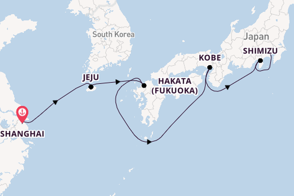 East Asia from Shanghai, China with the Spectrum of the Seas