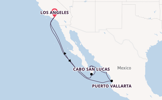 Mexicaanse Riviera vanaf Los Angeles, Verenigde Staten met de Carnival Radiance